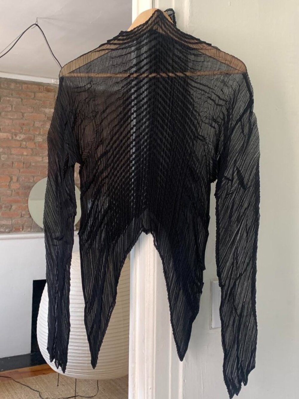 Issey Miyake Pleated Angular Top Black L - Picture 4 of 6